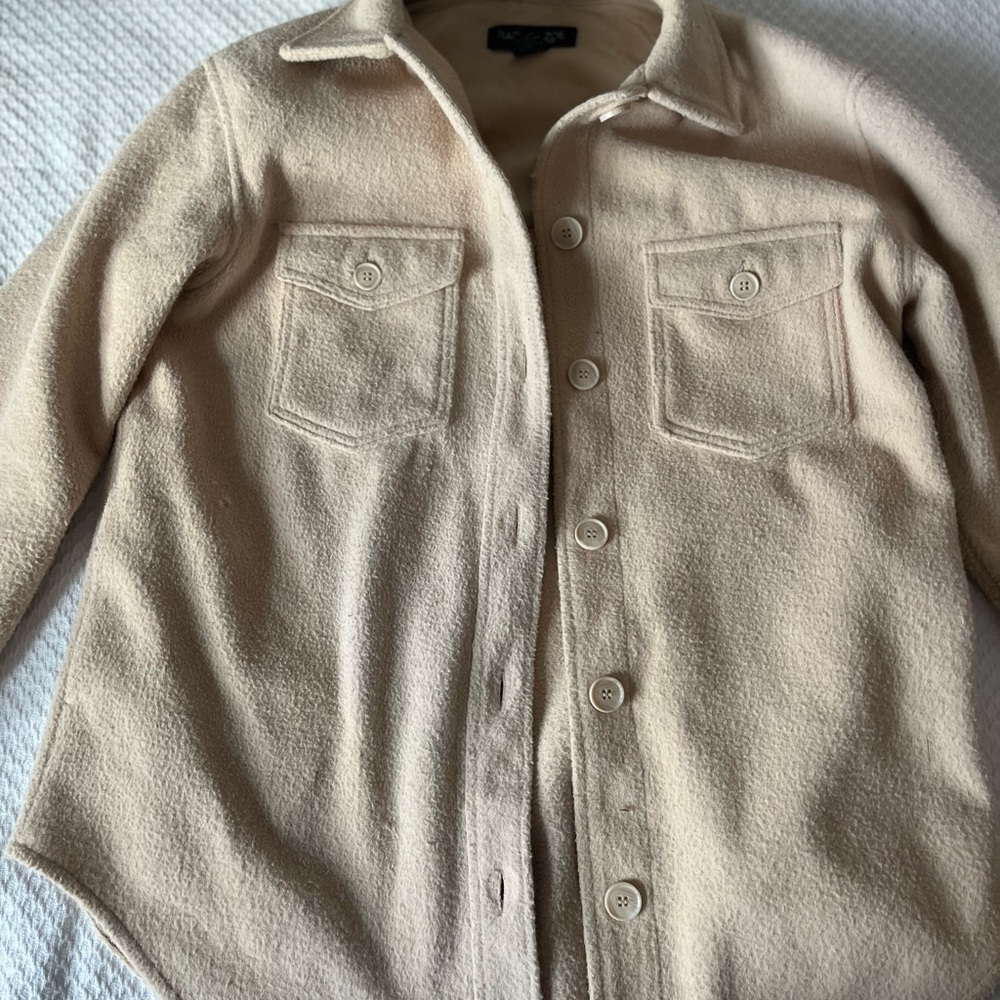 Rachel Zoe Tan Utility Jacket with Soft Material and Shirt Collar